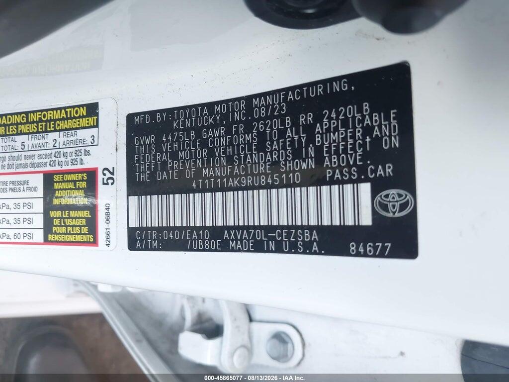 4T1T11AK9RU845110 2024 TOYOTA CAMRY photo no. 9