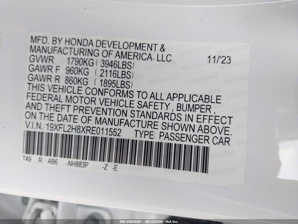 19XFL2H8XRE011552 2024 HONDA CIVIC photo no. 9