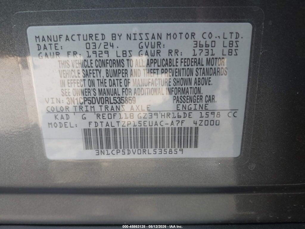 3N1CP5DV0RL535859 2024 NISSAN KICKS photo no. 9