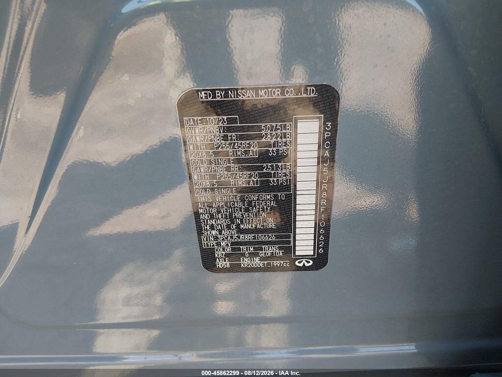 3PCAJ5JR8RF106626 2024 INFINITI QX55 photo no. 9