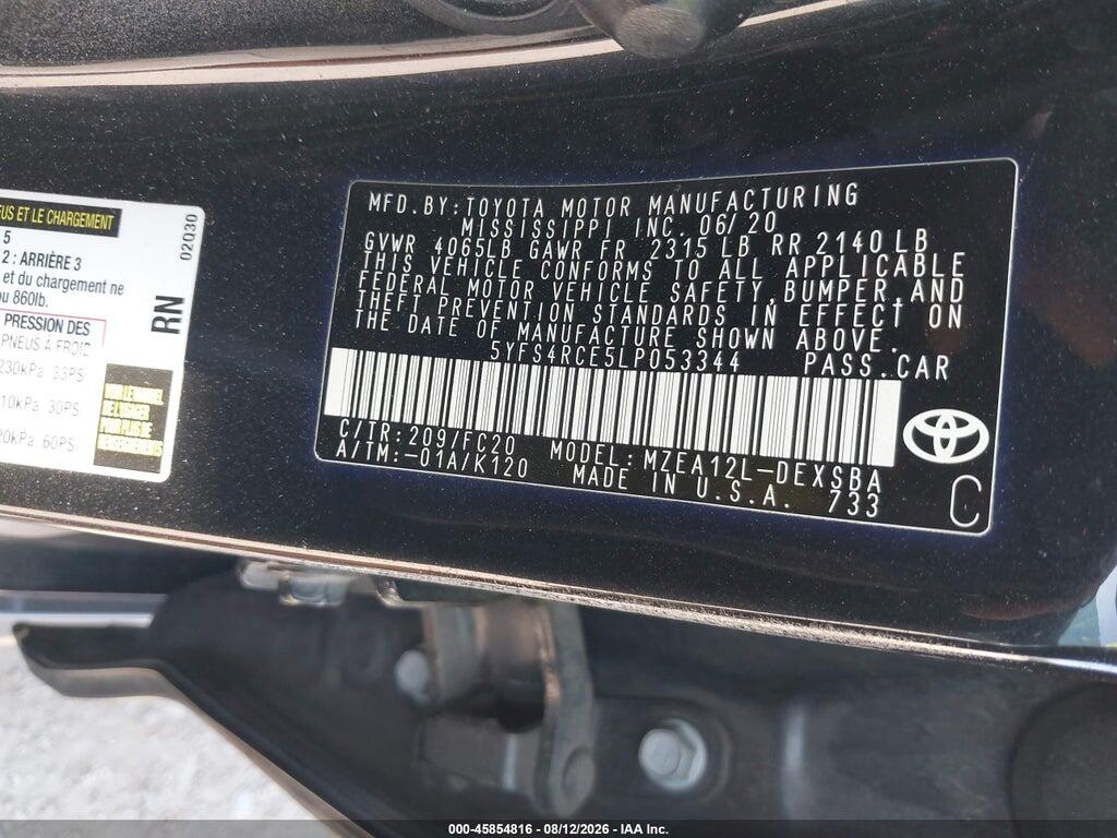 5YFS4RCE5LP053344 2020 TOYOTA COROLLA photo no. 9