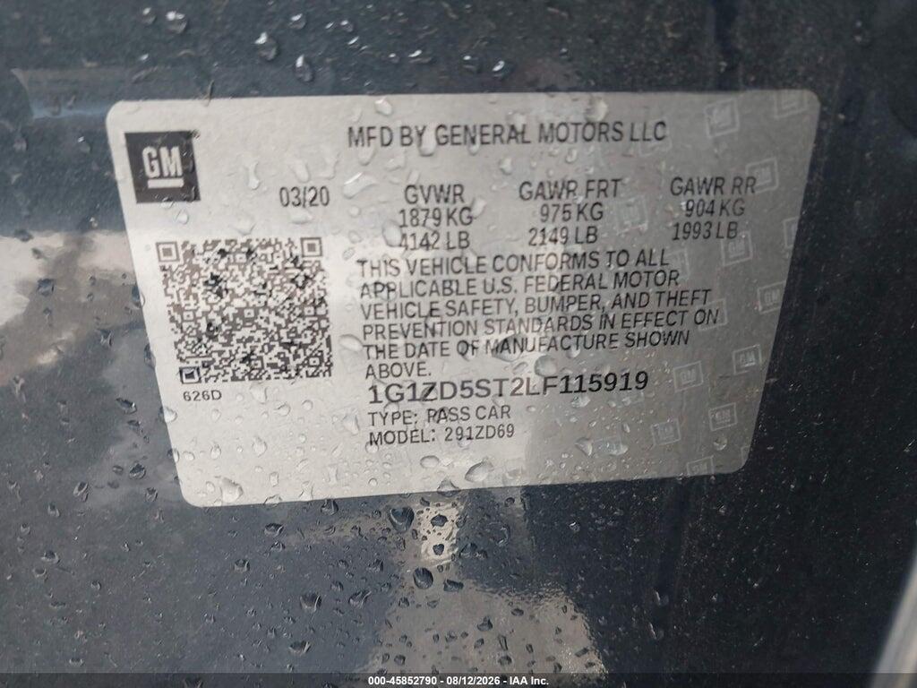 1G1ZD5ST2LF115919 2020 CHEVROLET MALIBU photo no. 9
