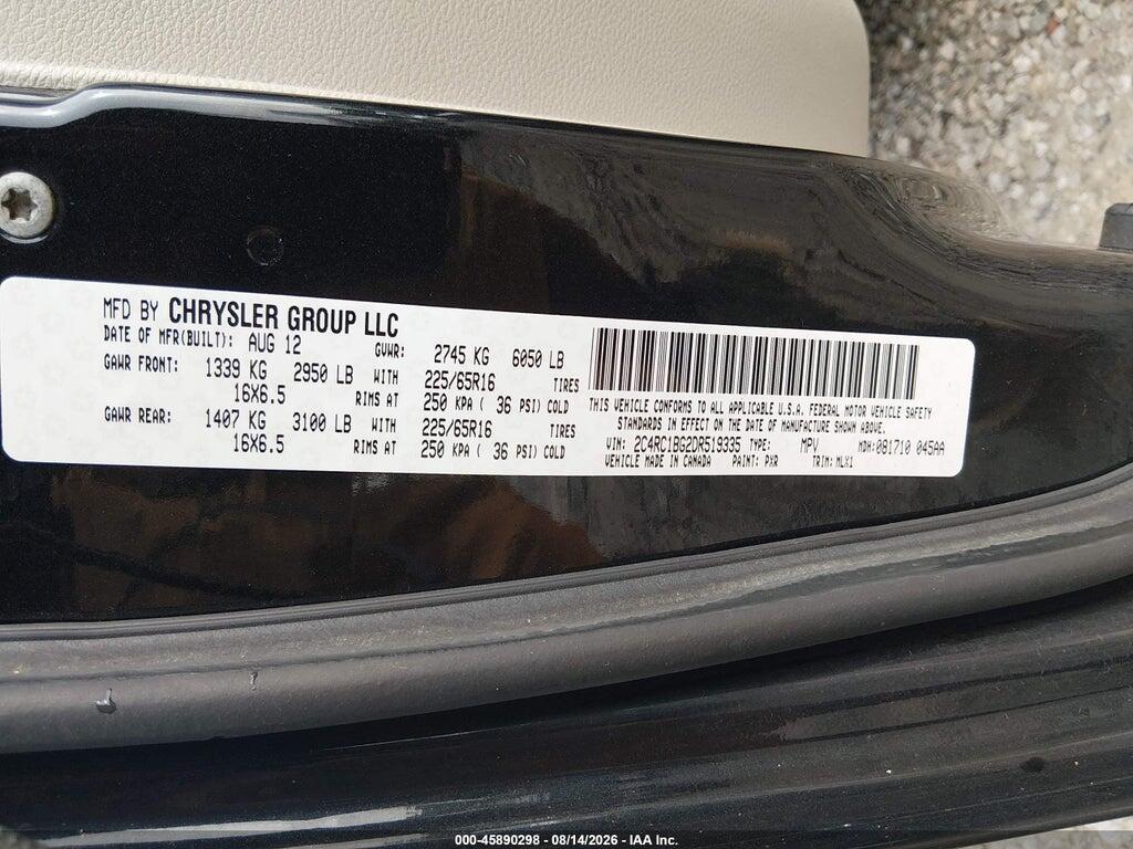 2C4RC1BG2DR519335 2013 CHRYSLER TOWN & COUNTRY photo no. 9