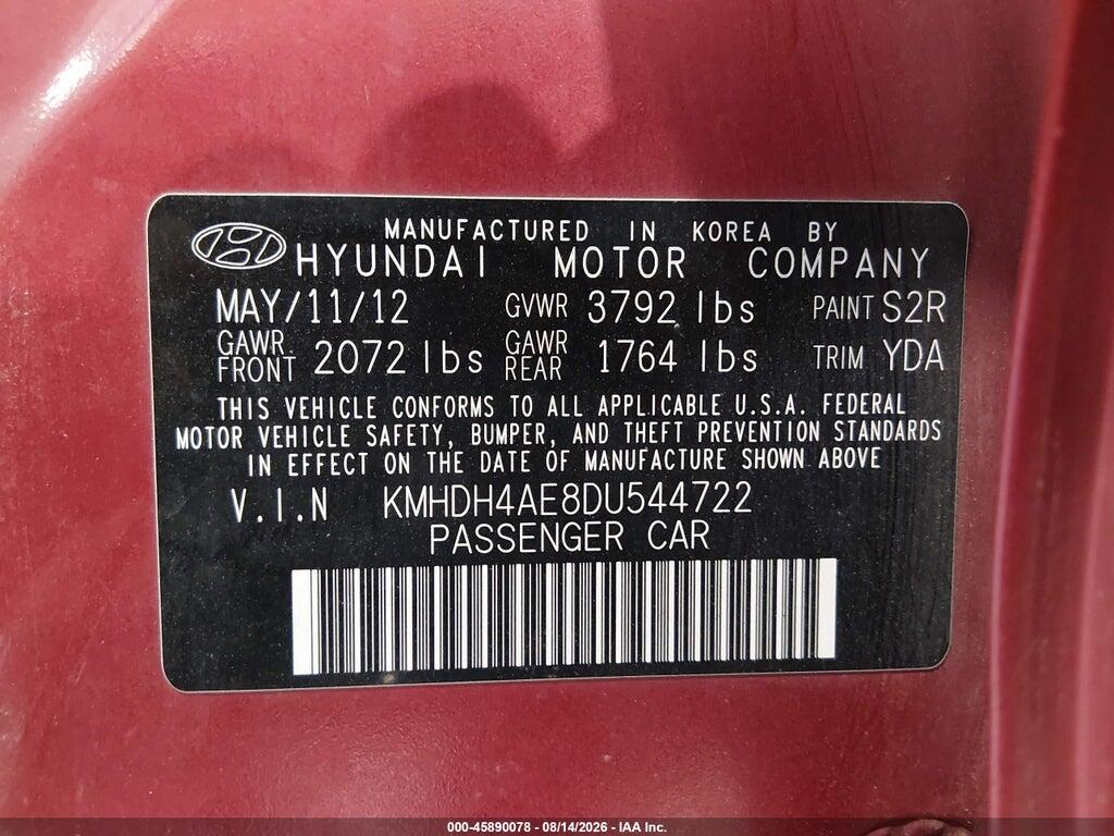 KMHDH4AE8DU544722 2013 HYUNDAI ELANTRA photo no. 9