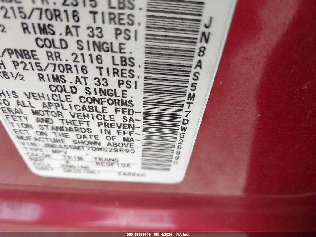 JN8AS5MT7DW529890 2013 NISSAN ROGUE photo no. 9