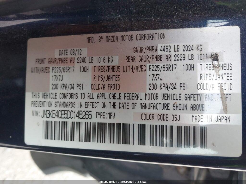 JM3KE4CE5D0145265 2013 MAZDA CX-5 photo no. 9