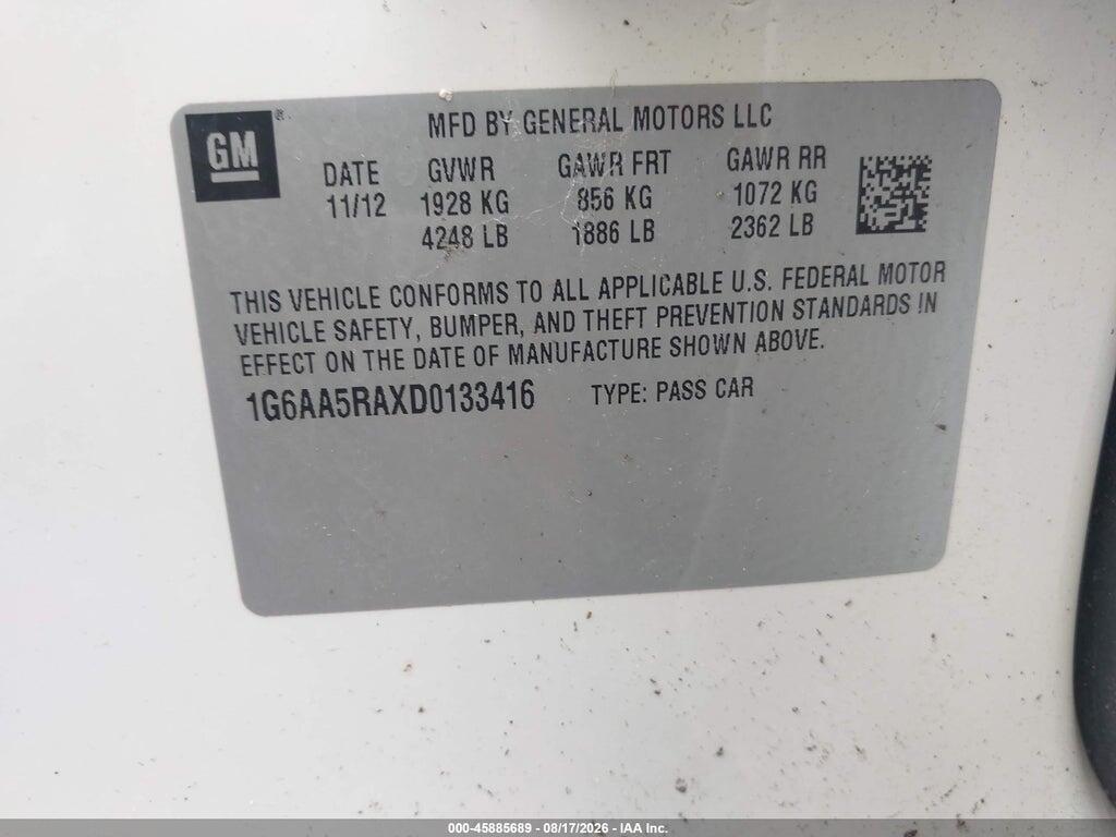 1G6AA5RAXD0133416 2013 CADILLAC ATS photo no. 9