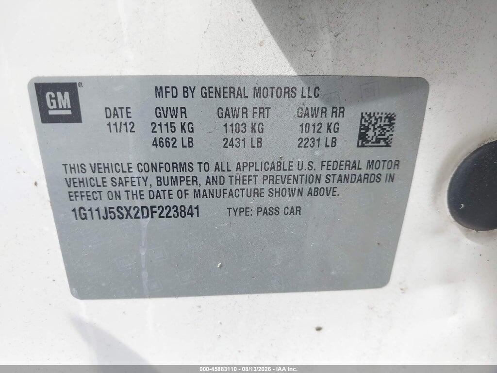 1G11J5SX2DF223841 2013 CHEVROLET MALIBU photo no. 9