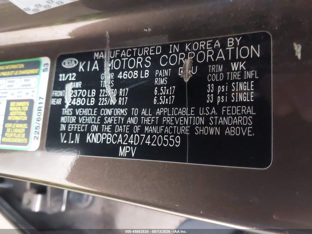 KNDPBCA24D7420559 2013 KIA SPORTAGE photo no. 9