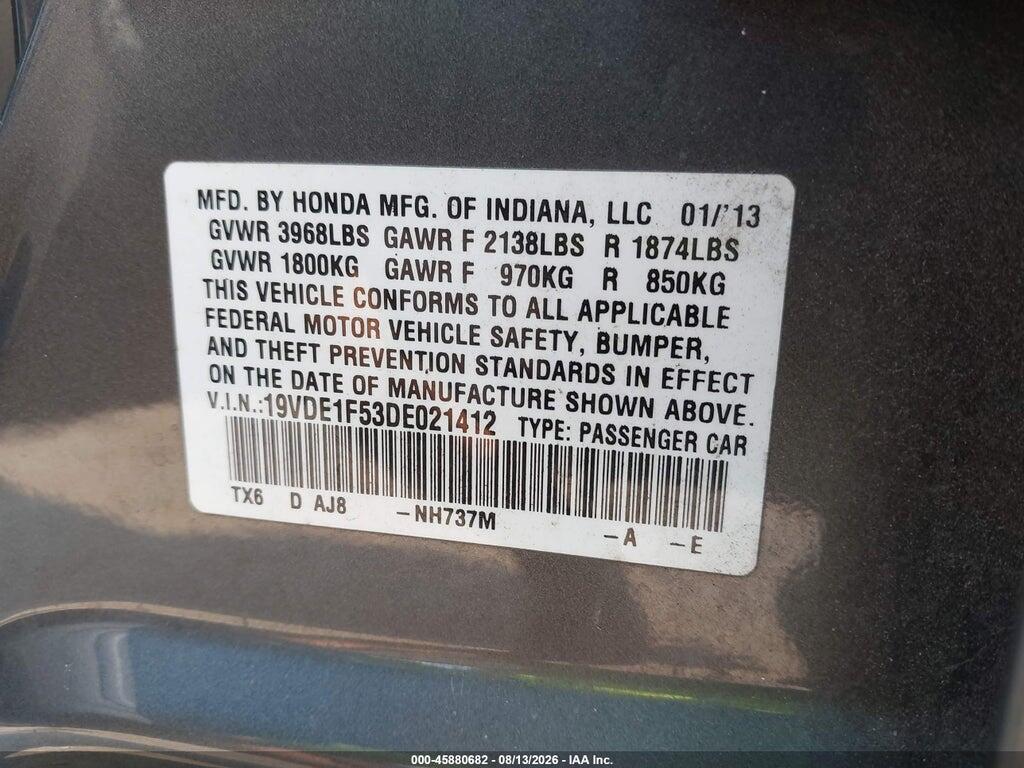 19VDE1F53DE021412 2013 ACURA ILX photo no. 9