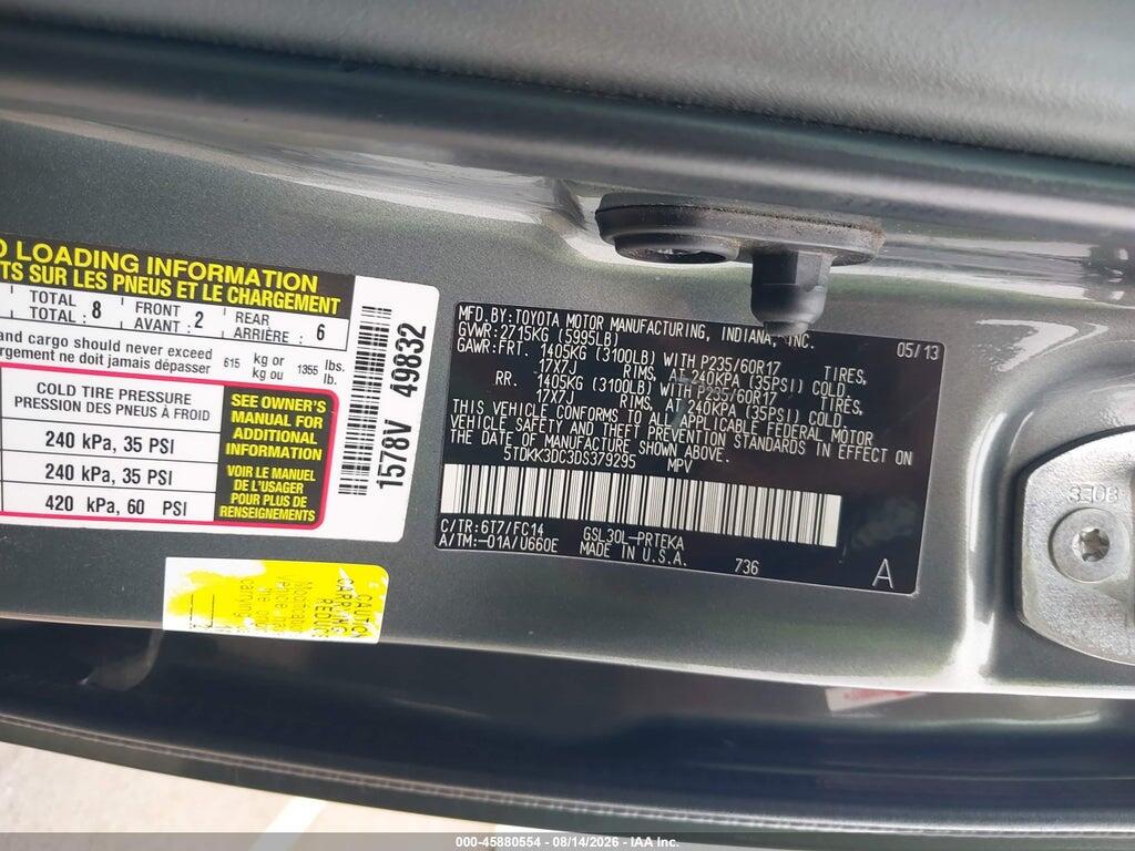 5TDKK3DC3DS379295 2013 TOYOTA SIENNA photo no. 9