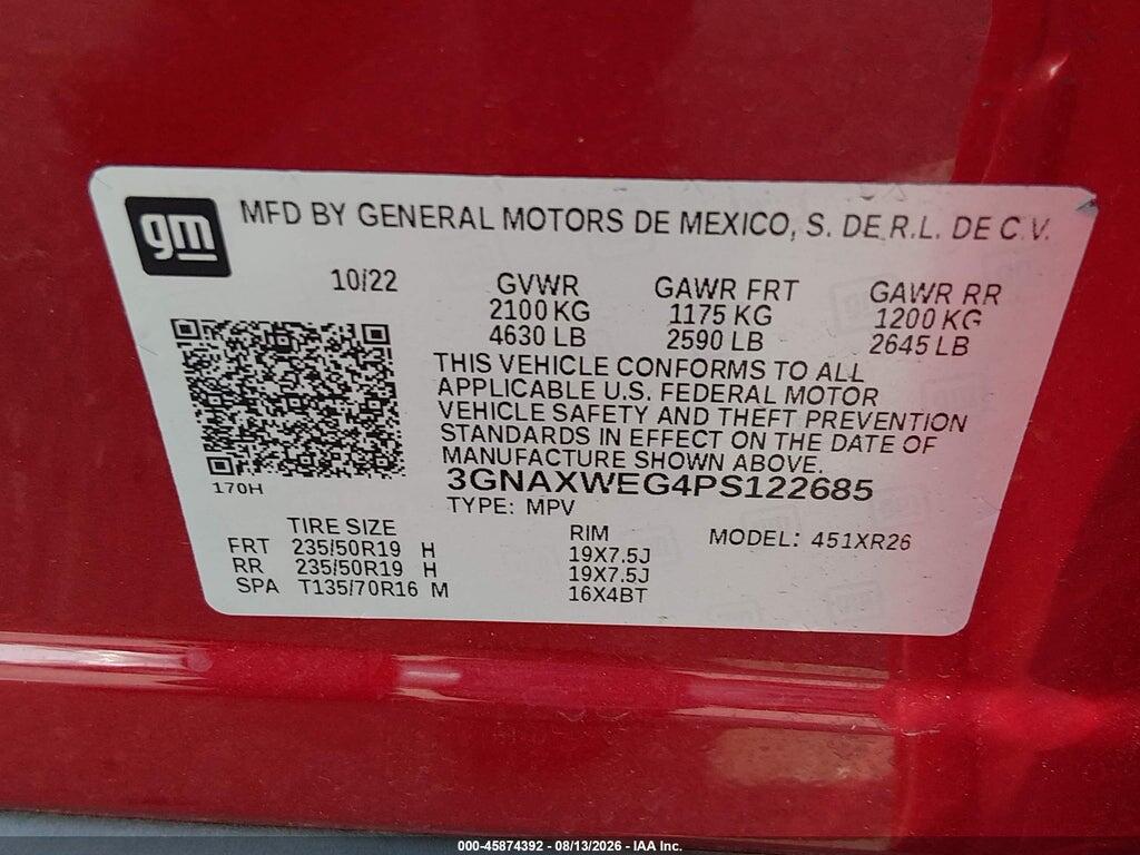 3GNAXWEG4PS122685 2023 CHEVROLET EQUINOX photo no. 9