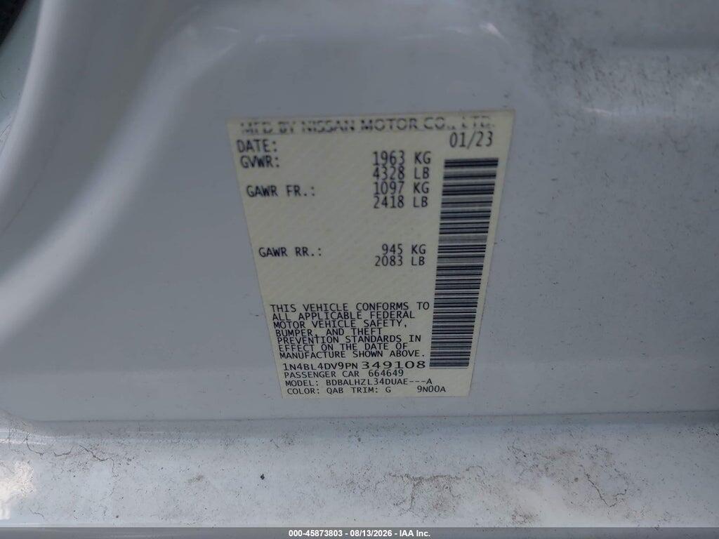 1N4BL4DV9PN349108 2023 NISSAN ALTIMA photo no. 9