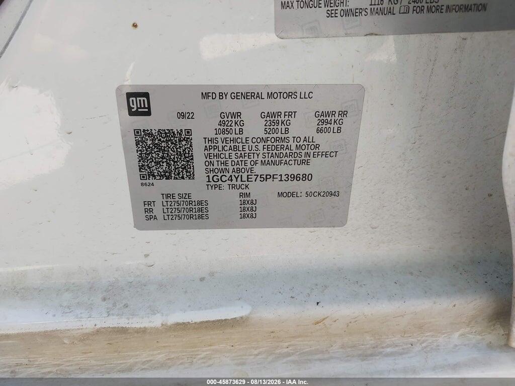 1GC4YLE75PF139680 2023 CHEVROLET SILVERADO 2500HD photo no. 8