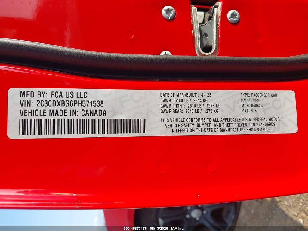 2C3CDXBG6PH571538 2023 DODGE CHARGER photo no. 9