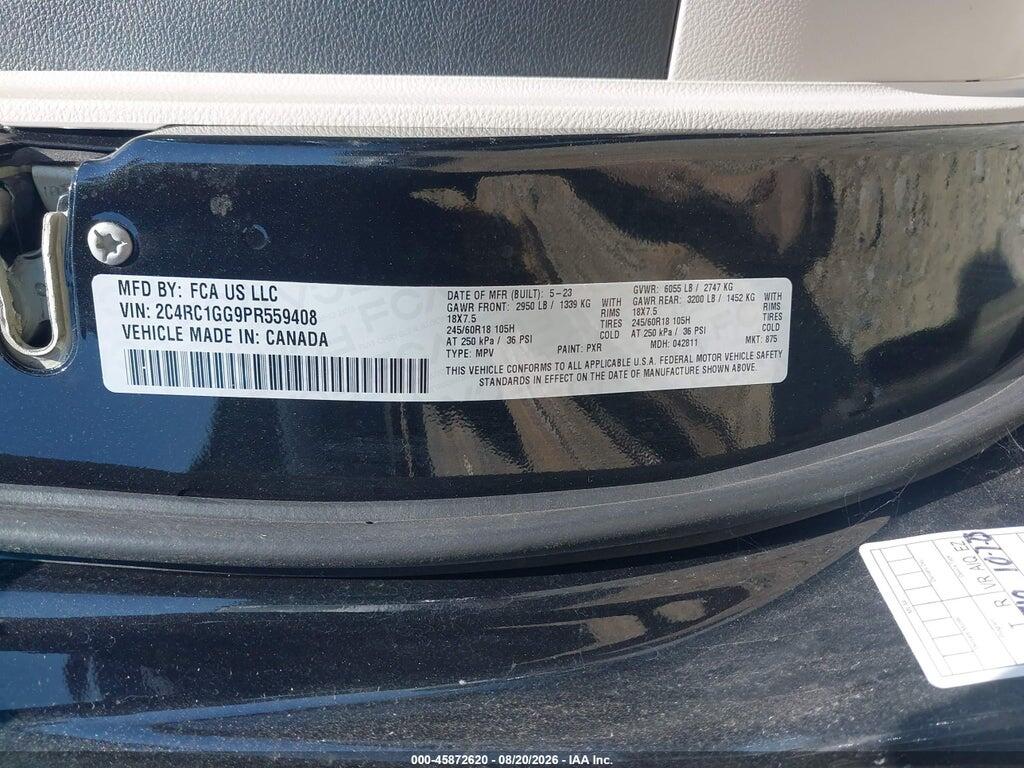 2C4RC1GG9PR559408 2023 CHRYSLER PACIFICA photo no. 9