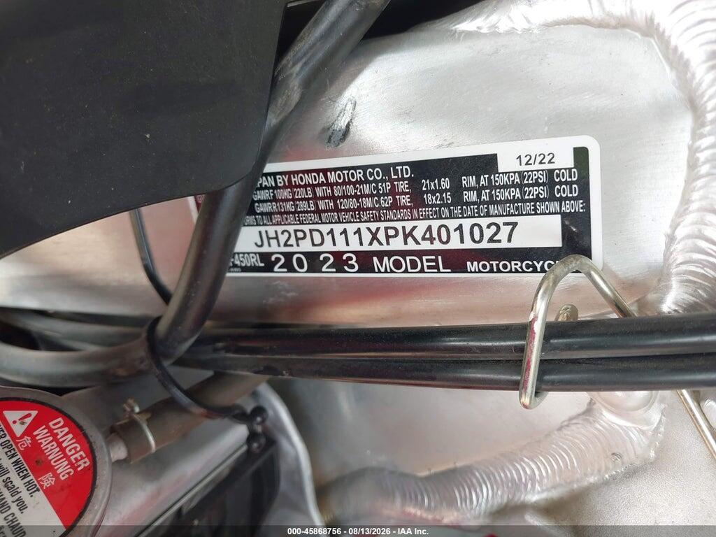 JH2PD111XPK401027 2023 HONDA CRF450 photo no. 10