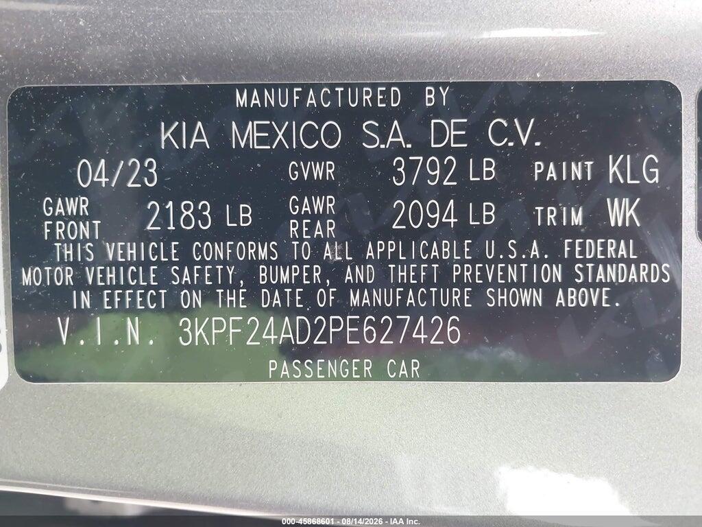 3KPF24AD2PE627426 2023 KIA FORTE photo no. 9