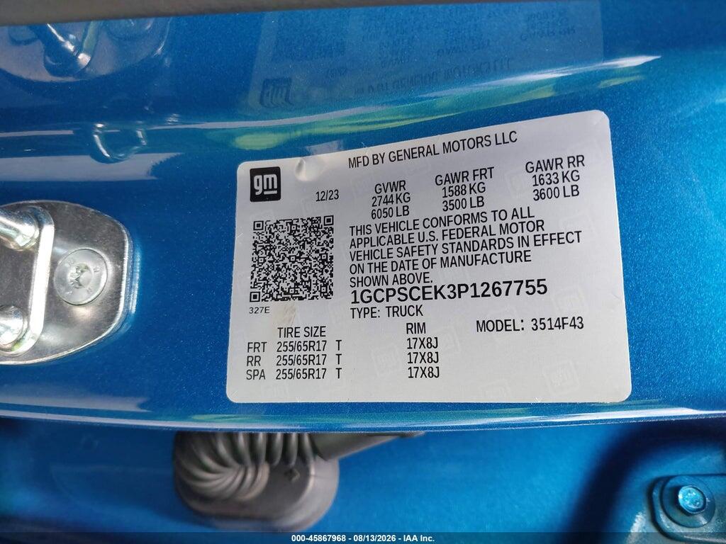 1GCPSCEK3P1267755 2023 CHEVROLET COLORADO photo no. 9