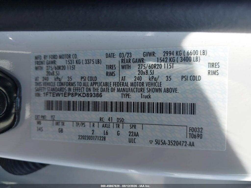 1FTEW1EP8PKD89386 2023 FORD F-150 photo no. 9