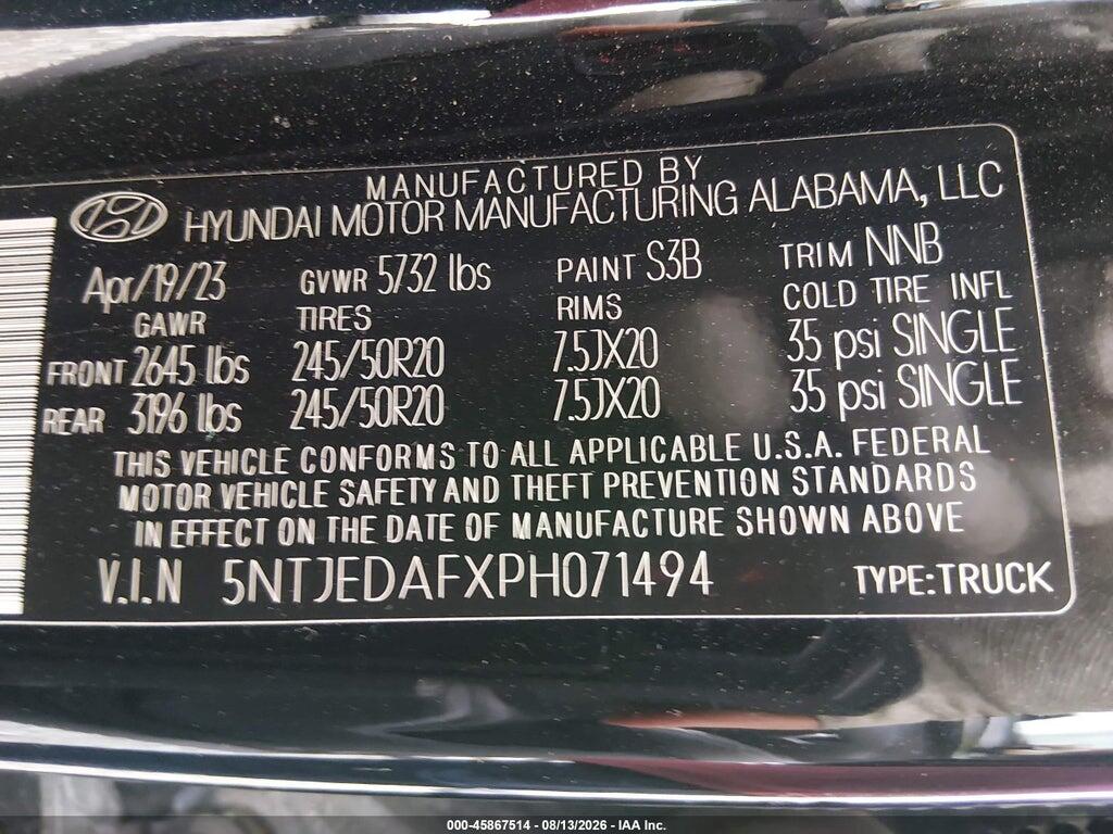 5NTJEDAFXPH071494 2023 HYUNDAI SANTA CRUZ photo no. 9
