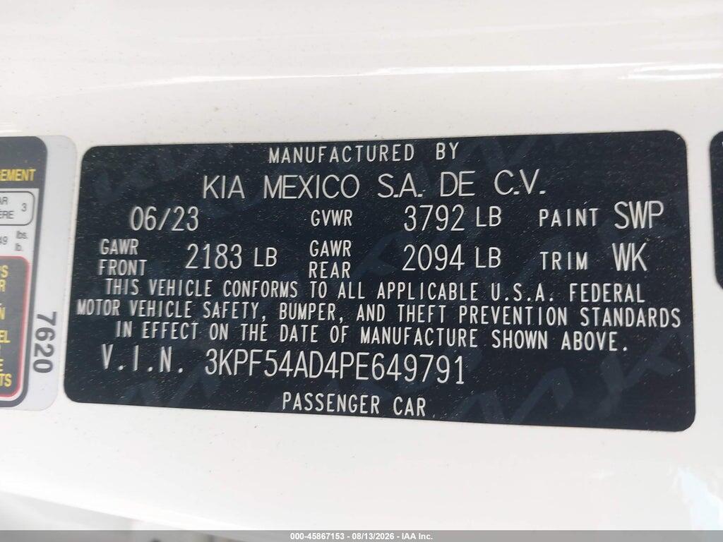 3KPF54AD4PE649791 2023 KIA FORTE photo no. 9