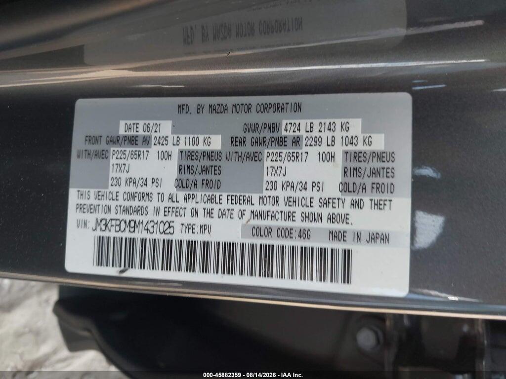 JM3KFBCM9M1431025 2021 MAZDA CX-5 photo no. 9