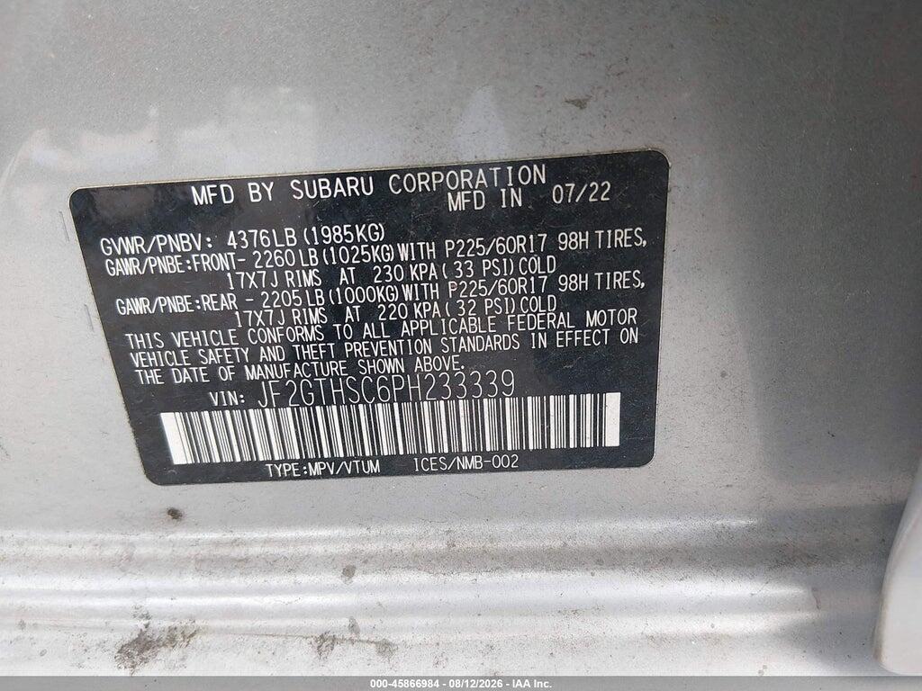 JF2GTHSC6PH233339 2023 SUBARU CROSSTREK photo no. 9
