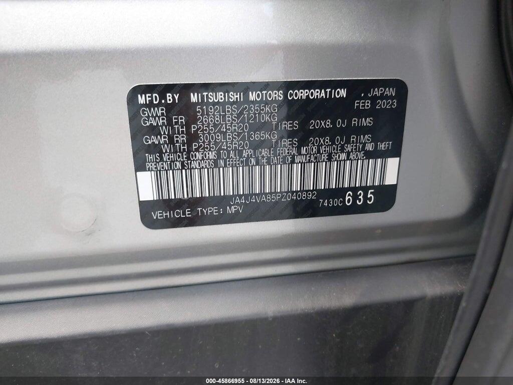 JA4J4VA85PZ040892 2023 MITSUBISHI OUTLANDER photo no. 9
