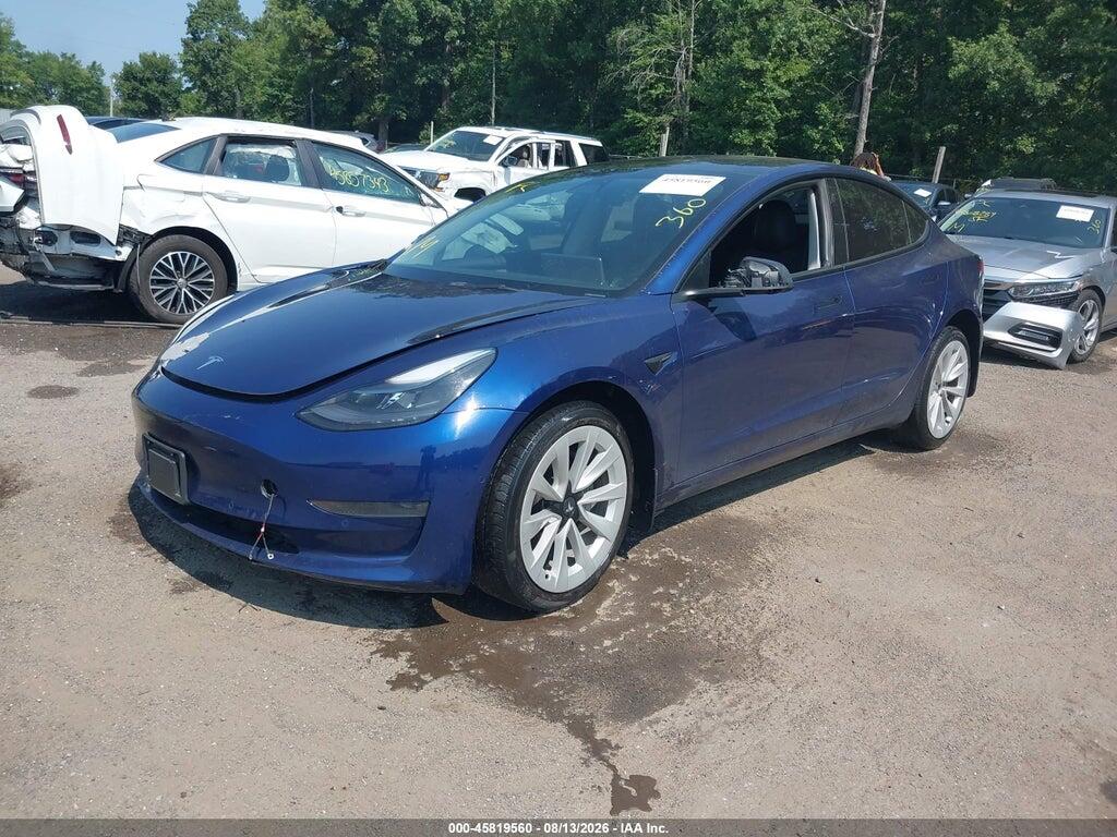 5YJ3E1EA9NF369194 2022 TESLA MODEL 3 photo no. 2