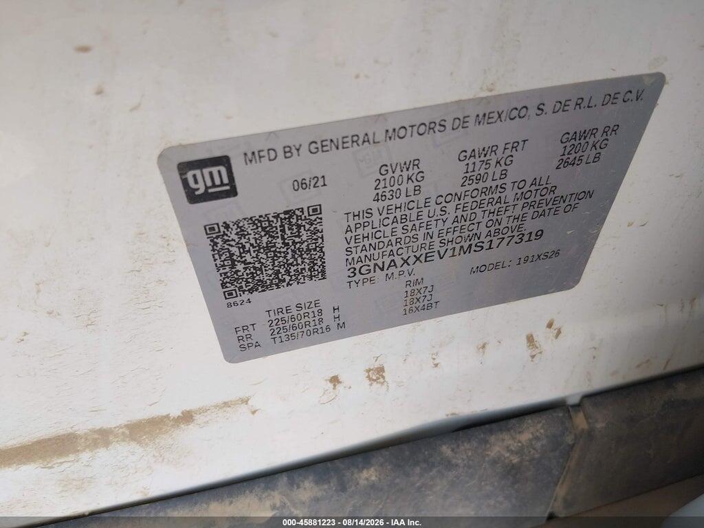 3GNAXXEV1MS177319 2021 CHEVROLET EQUINOX photo no. 9