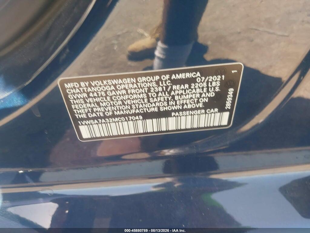1VWSA7A32MC017049 2021 VOLKSWAGEN PASSAT photo no. 9