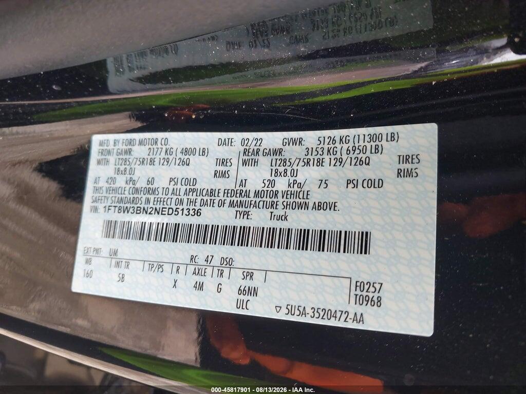 1FT8W3BN2NED51336 2022 FORD F-350 photo no. 9
