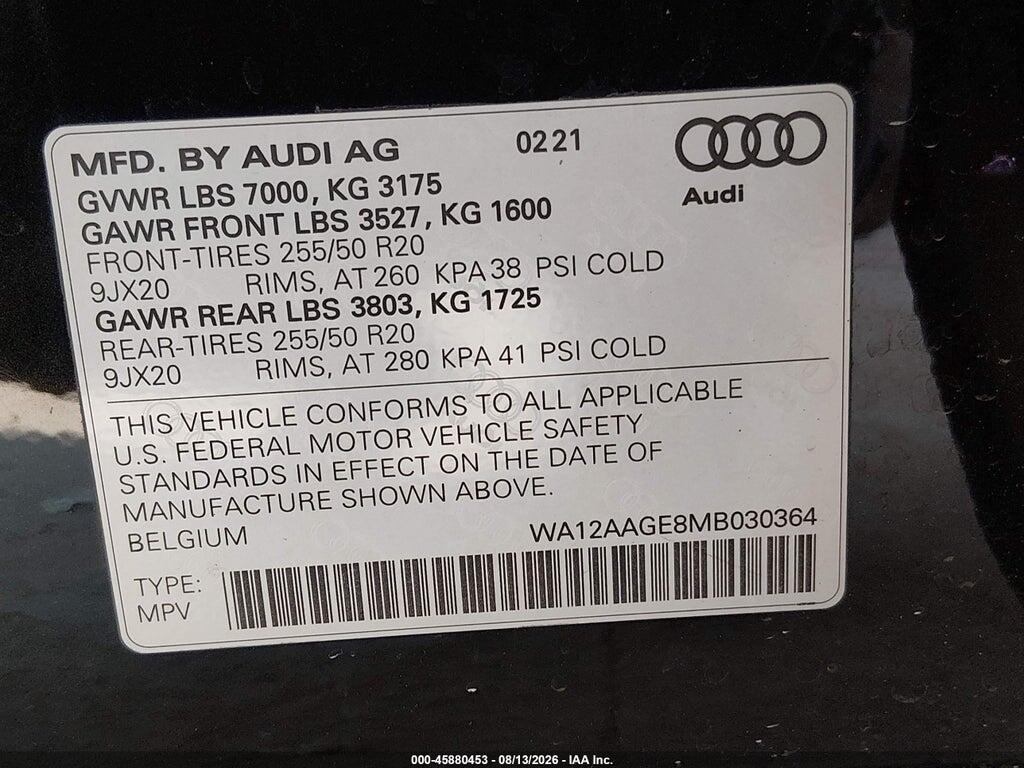 WA12AAGE8MB030364 2021 AUDI E-TRON SPORTBACK photo no. 9