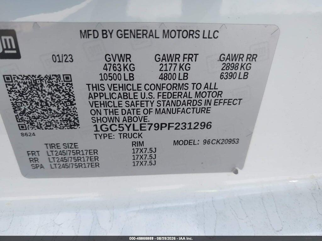 1GC5YLE79PF231296 2023 CHEVROLET SILVERADO 2500HD photo no. 8