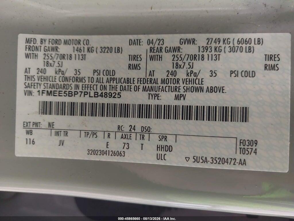 1FMEE5BP7PLB48925 2023 FORD BRONCO photo no. 9
