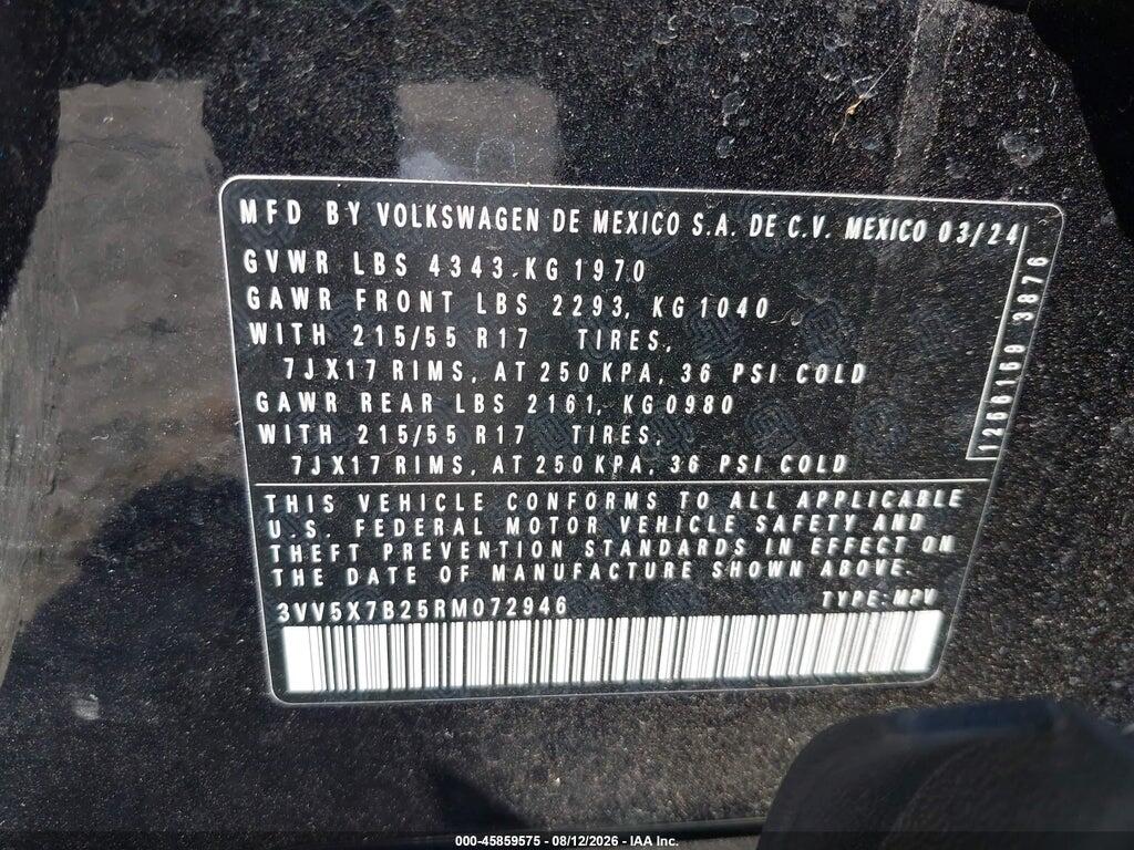 3VV5X7B25RM072946 2024 VOLKSWAGEN TAOS photo no. 9