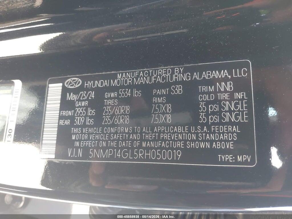 5NMP14GL5RH050019 2024 HYUNDAI SANTA FE photo no. 9