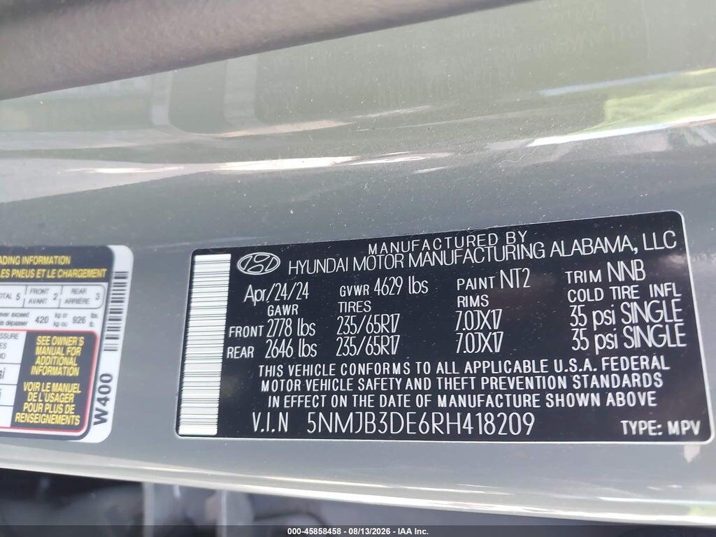 5NMJB3DE6RH418209 2024 HYUNDAI TUCSON photo no. 9