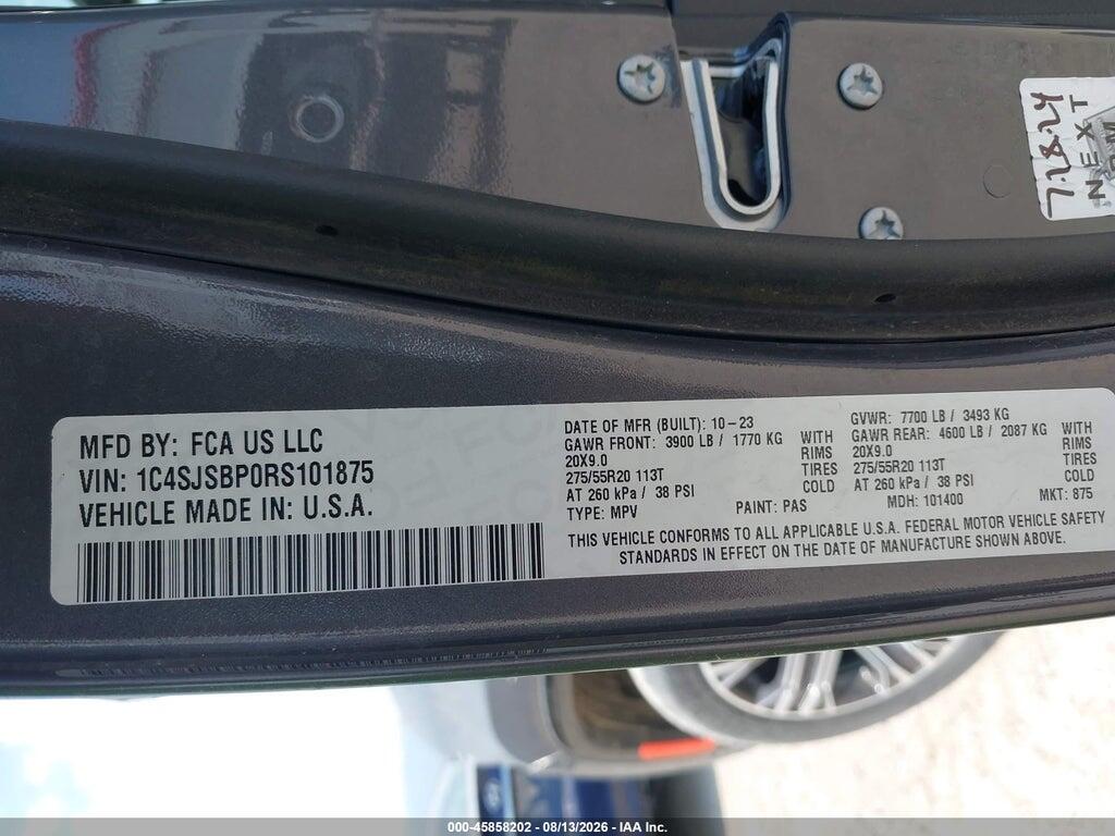 1C4SJSBP0RS101875 2024 JEEP WAGONEER L photo no. 9