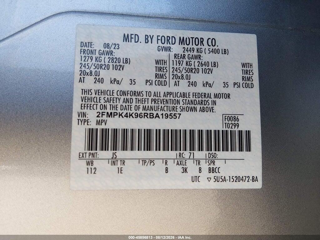 2FMPK4K96RBA19557 2024 FORD EDGE photo no. 9