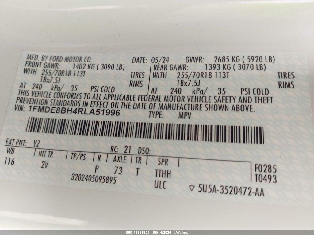 1FMDE8BH4RLA51996 2024 FORD BRONCO photo no. 9