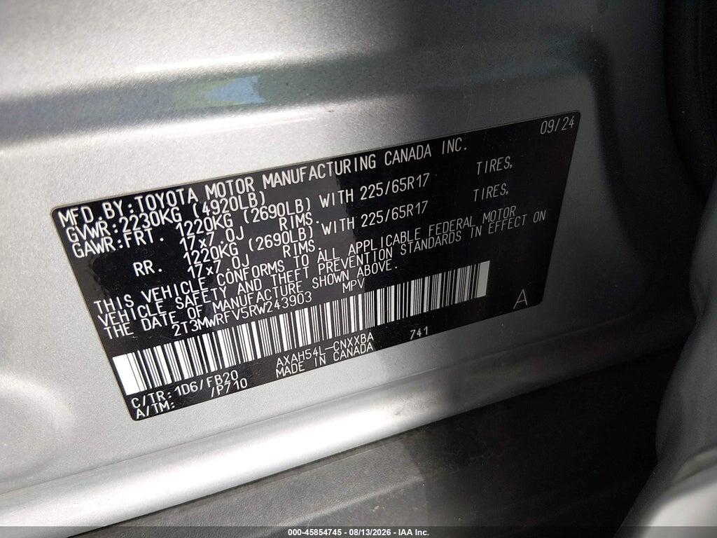 2T3MWRFV5RW243903 2024 TOYOTA RAV4 HYBRID photo no. 9