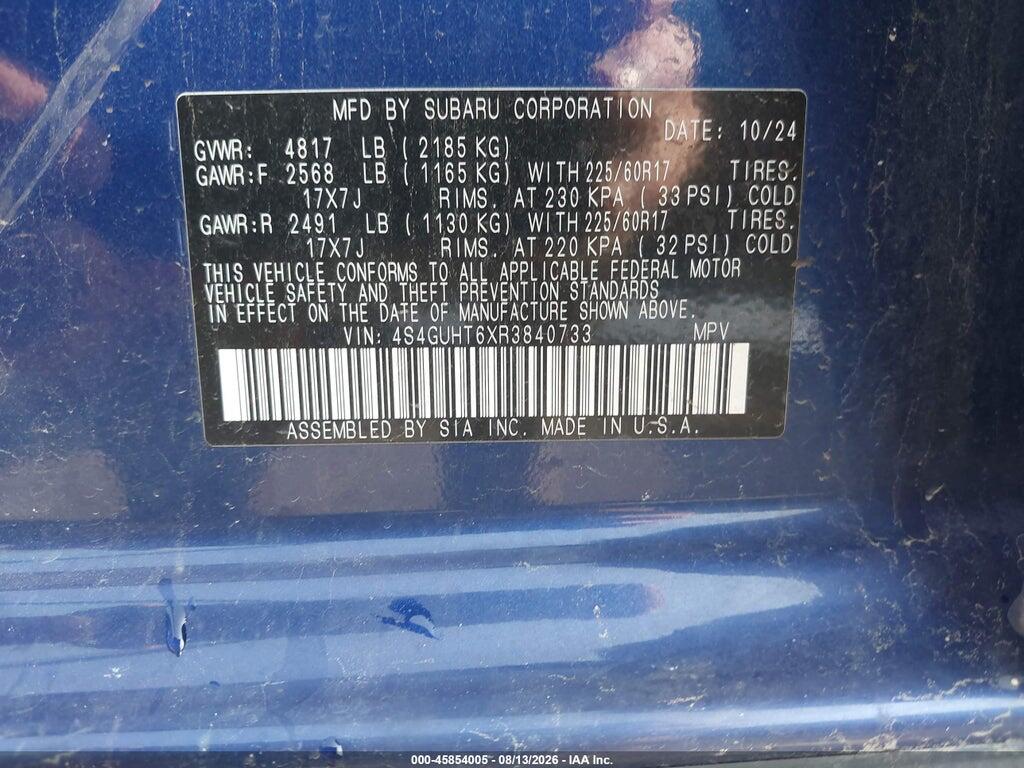 4S4GUHT6XR3840733 2024 SUBARU CROSSTREK photo no. 9