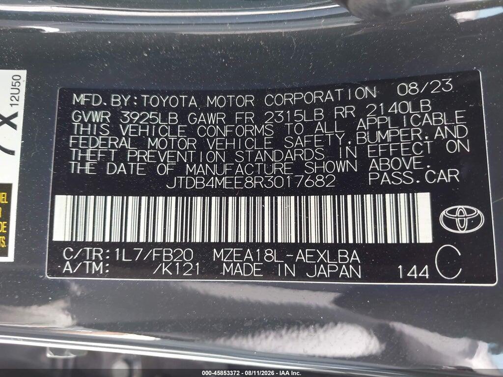 JTDB4MEE8R3017682 2024 TOYOTA COROLLA photo no. 9
