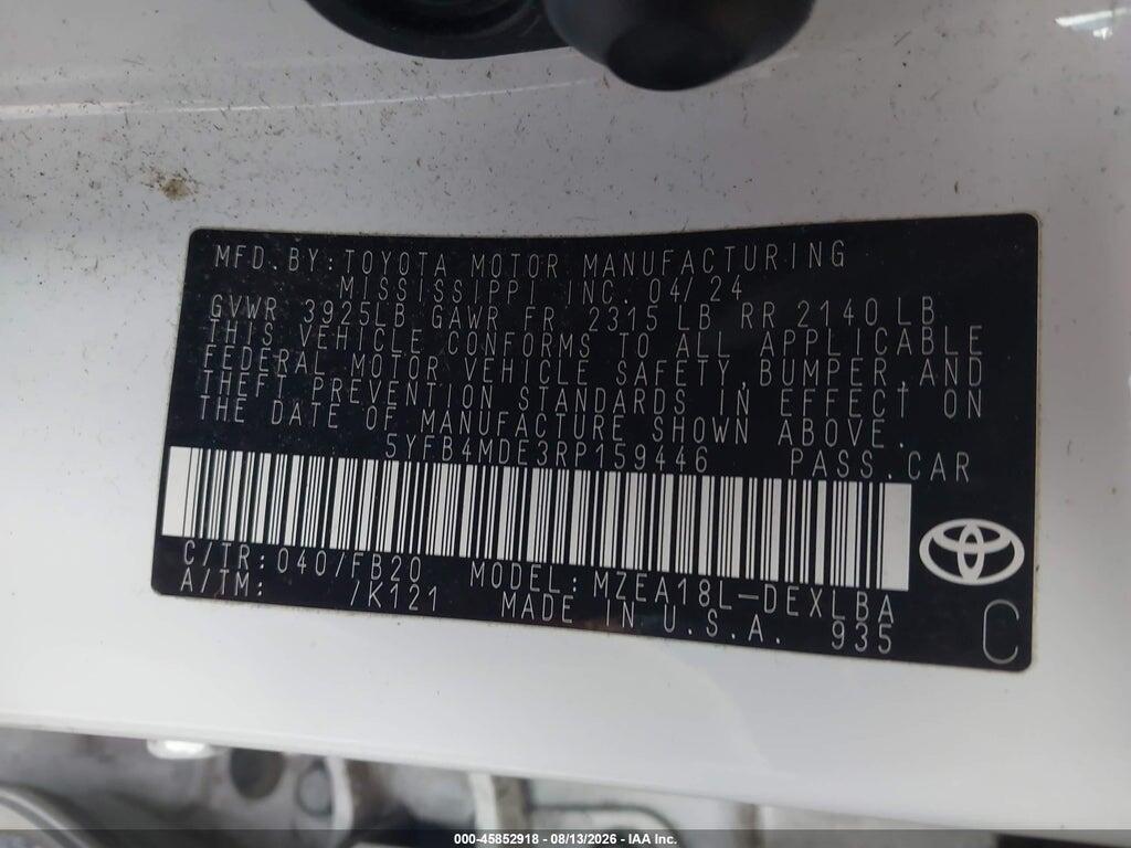 5YFB4MDE3RP159446 2024 TOYOTA COROLLA photo no. 9