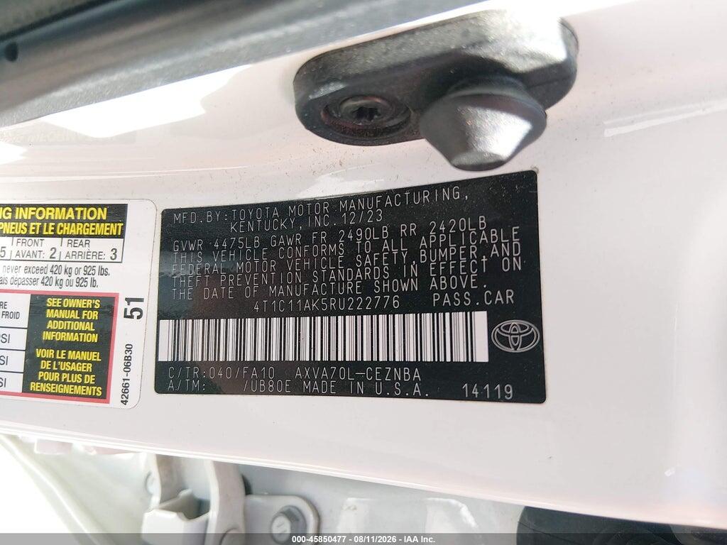 4T1C11AK5RU222776 2024 TOYOTA CAMRY photo no. 9