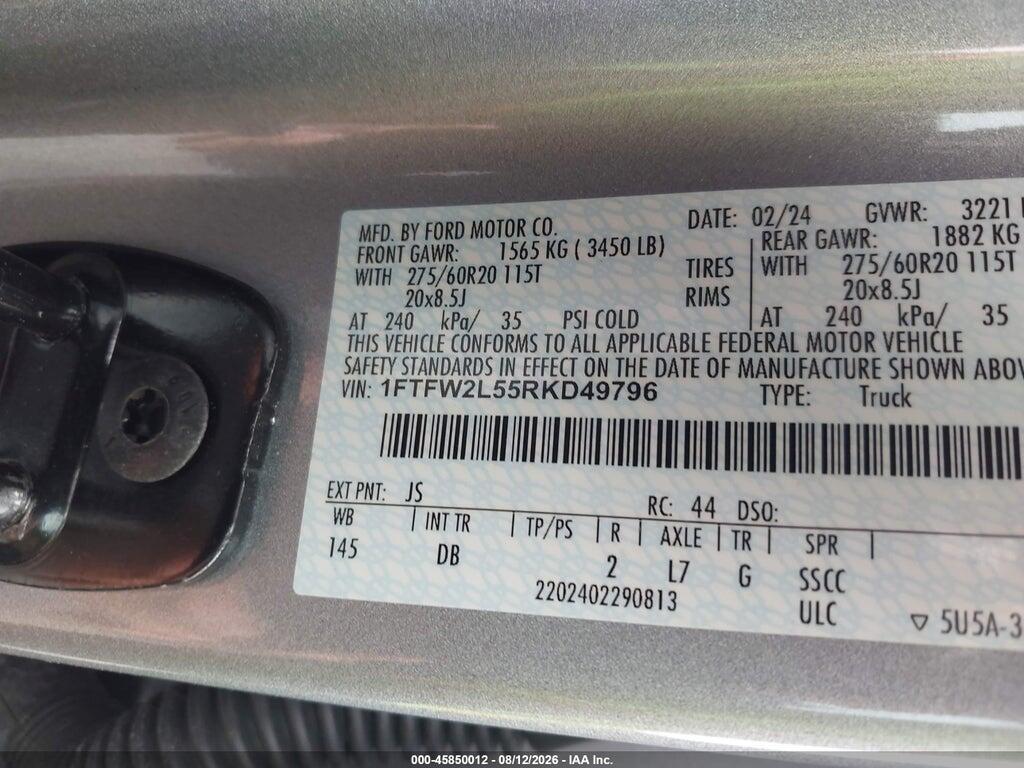 1FTFW2L55RKD49796 2024 FORD F-150 photo no. 9