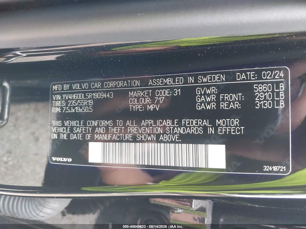 YV4H60DL5R1909443 2024 VOLVO XC60 RECHARGE PLUG-IN HYBRID photo no. 9