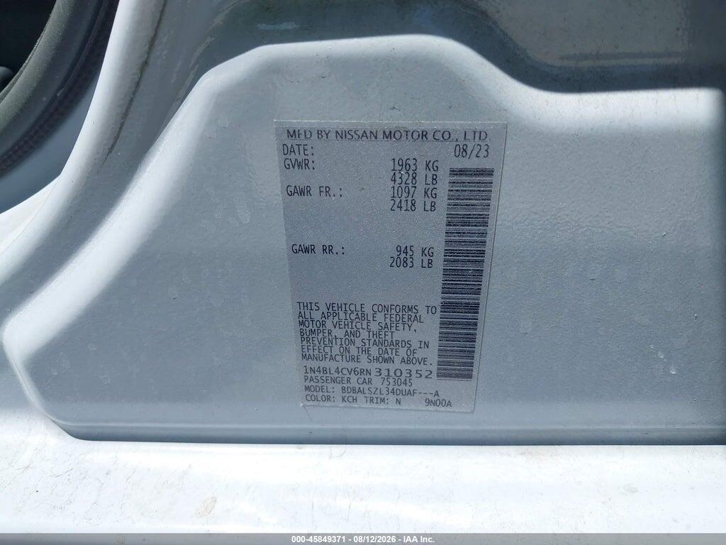 1N4BL4CV6RN310352 2024 NISSAN ALTIMA photo no. 9